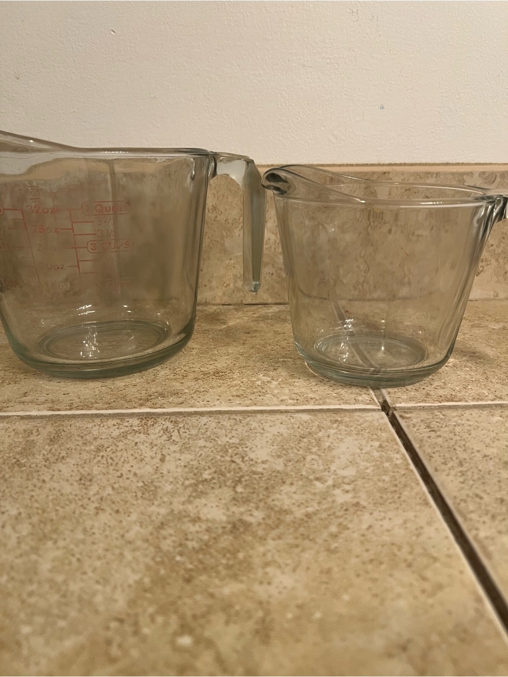 Anchor Hocking Clear Glass Measuring Cup Set with Red Markings